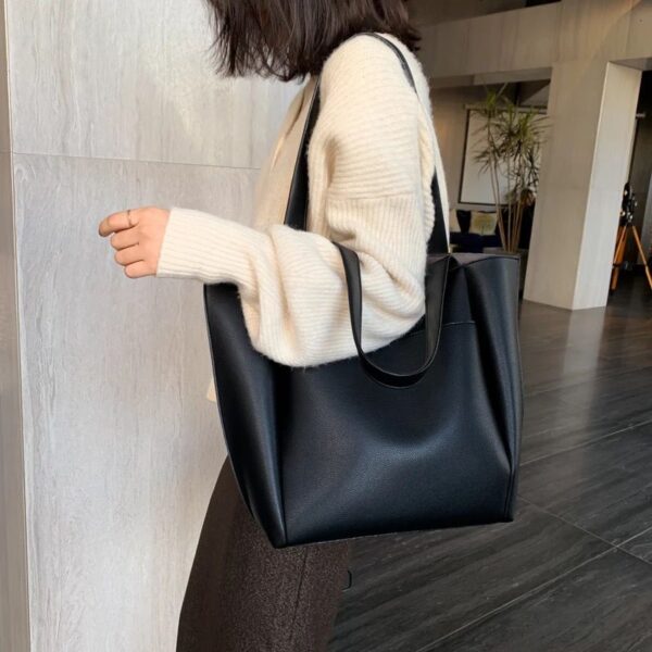 Top Selling Female Tote Bag Genuine Pu Leather - Image 5